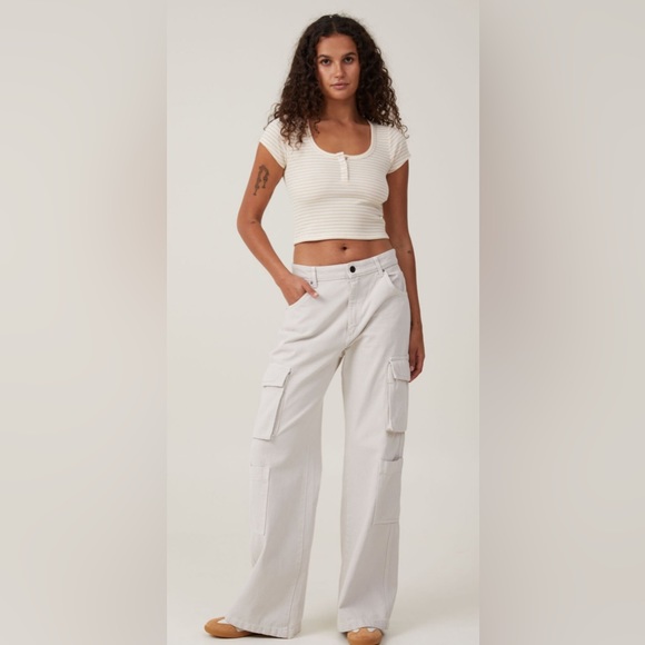 NEW Cotton On Willa Waffle Shirt Sleeve Henley Women’s size Large NWT - Picture 5 of 15